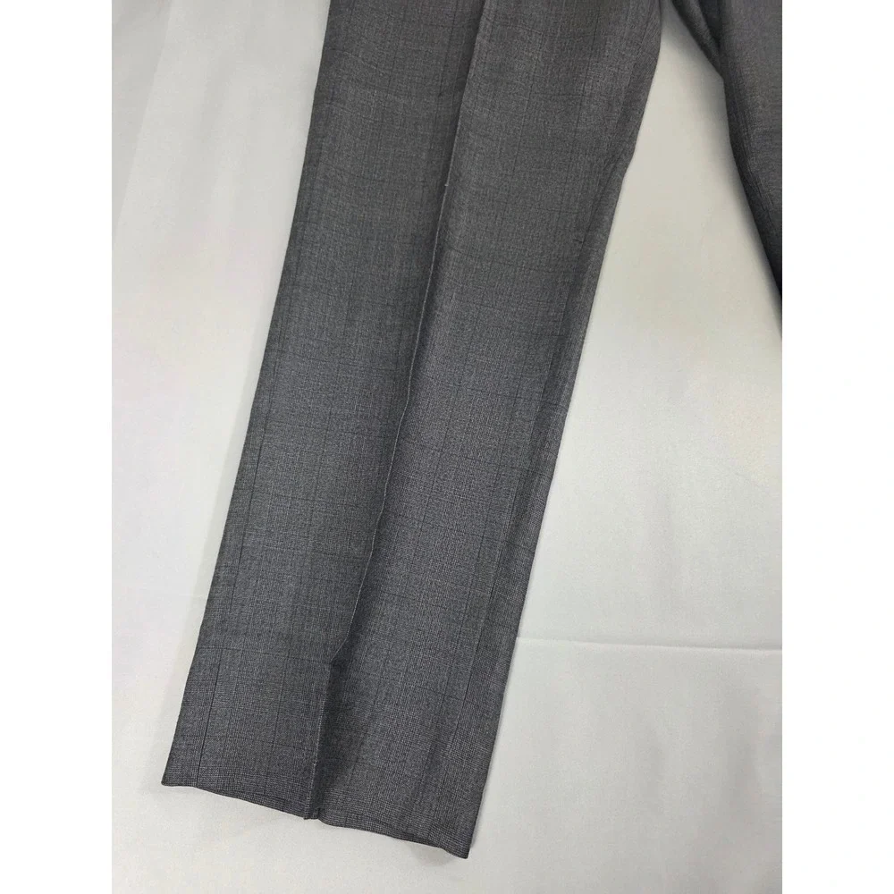 Banana Republic Modern Slim Fit Grey Glen Plaid Dress Pants Mens 36x30